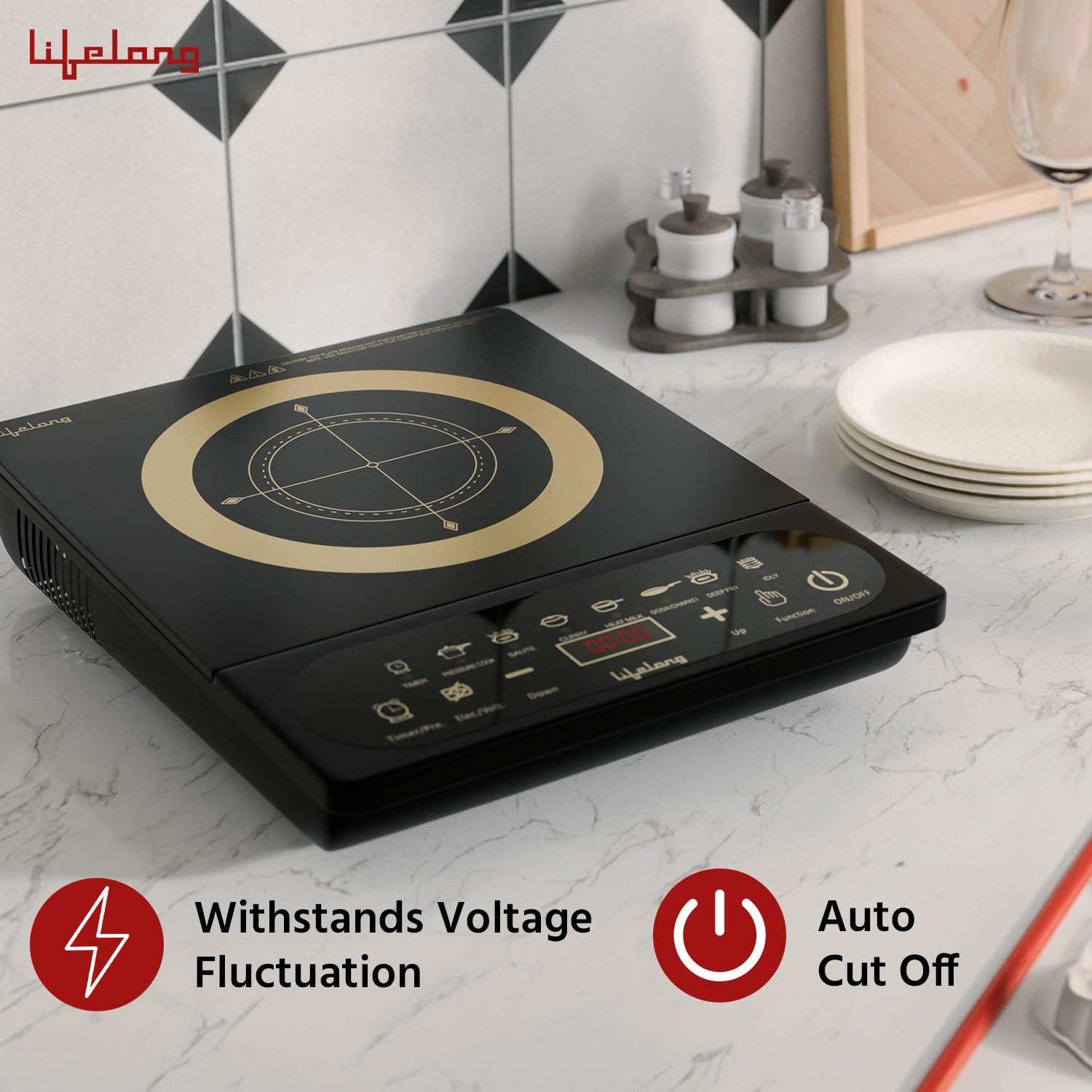 Lifelong 2100 Watt Induction Stove Touch Panel